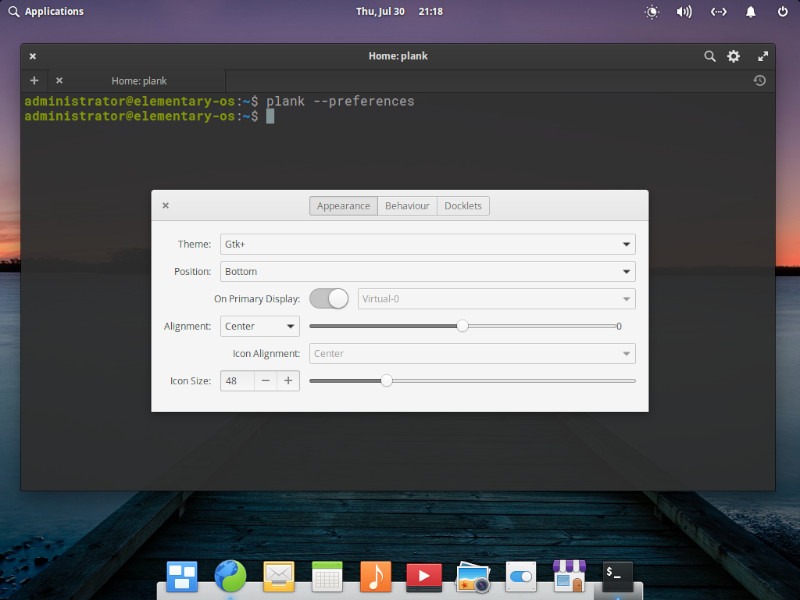 Pantheon Plank Preferences