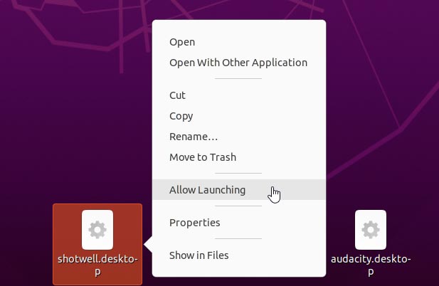 Ubuntu Desktop Shortcuts Allow Launching