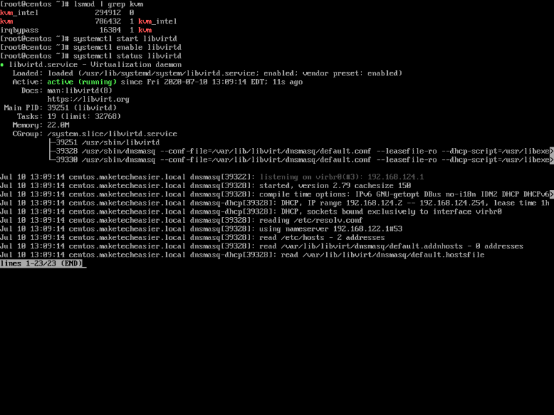 Virt Server Lsmod Systemctl