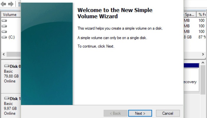 Xbox New Simple Volume Wizard
