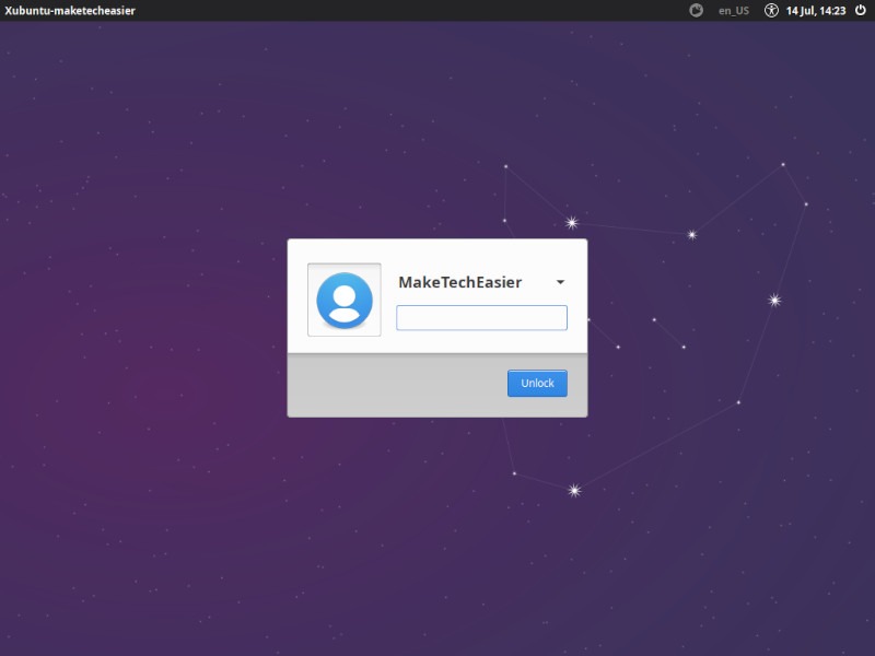 Xfce Xubuntu Login Screen