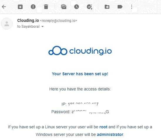 Clouding.io Server Account 1