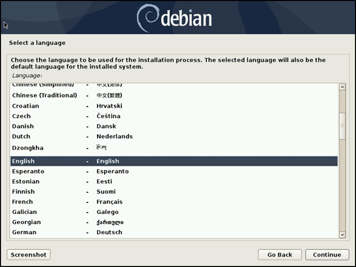 Debian Install Start