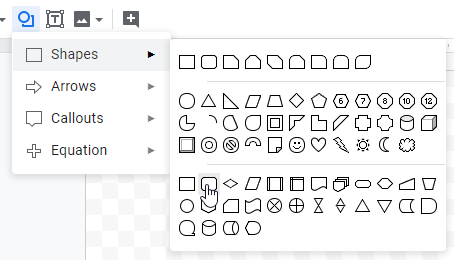 Google Drawings Shapes