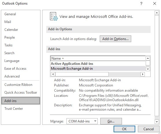 Outlook Issues Add Ins 1