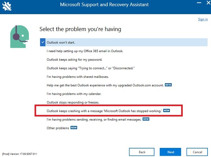 Outlook Issues Outlook Crashing Problem Diagnosis 1