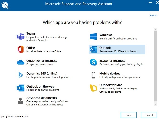 Outlook Issues Support Recovery Assistant 2 1