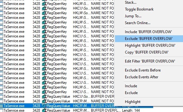 Win Process Monitor Filter Exclude