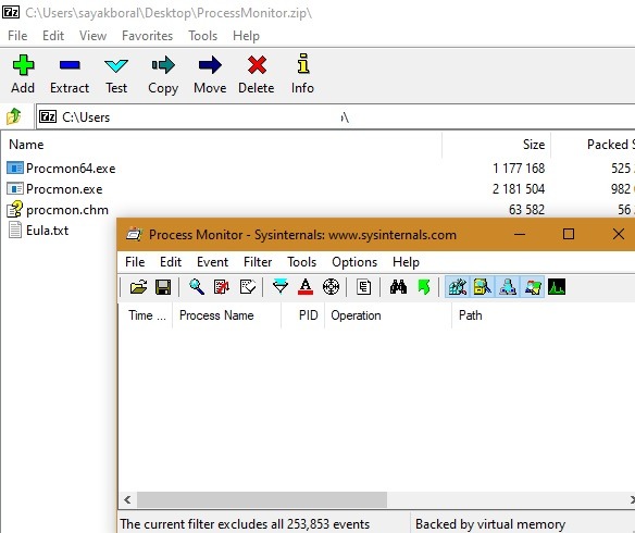 Win Process Monitor Issue Not Visible