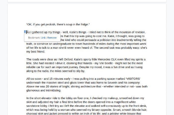 Image showing the icon present once a bookmark is added to a page.