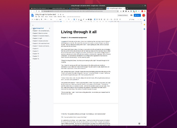 Image showing a document with outline pane visible.