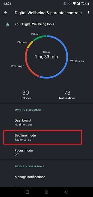 Get Bedtime Mode On Android Accessing Bedtime Mode