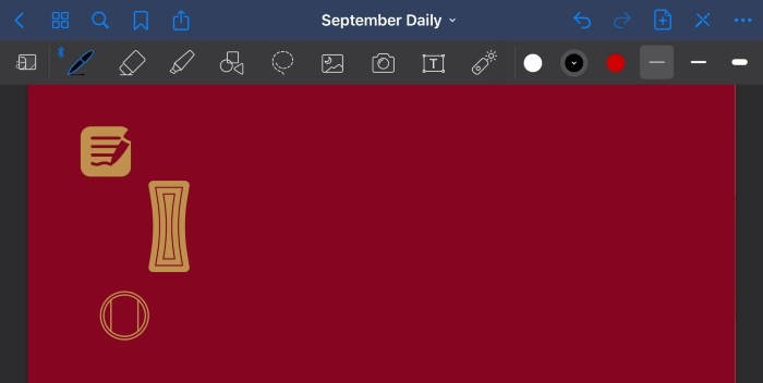 Image of the Goodnotes Toolbars.