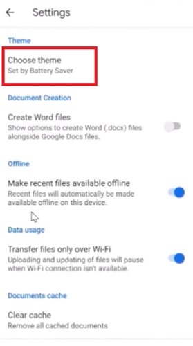 How To Enable Google Docs Dark Mode On Android Theme