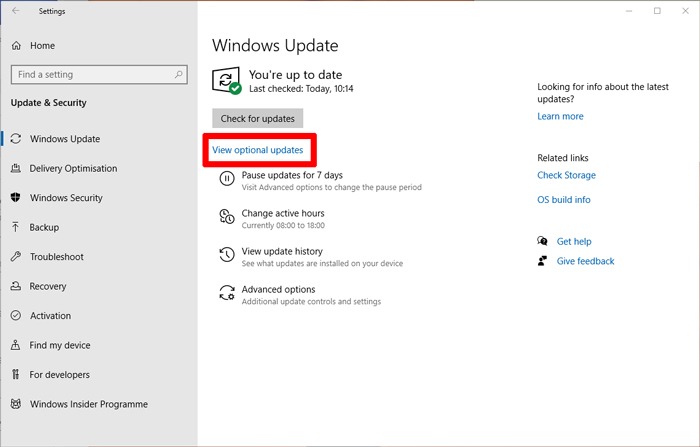 Latest Windows Version View Optional Updates