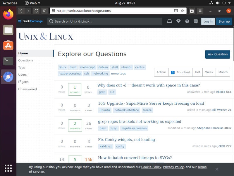 Linux Tech Support Unix Stackexchange