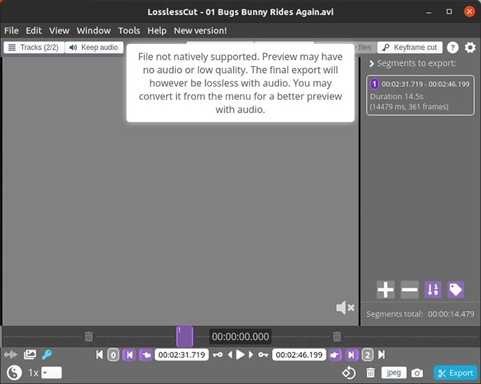 Losslesscut Clip Extraction Non Native Format Losslesscut Clip Extraction Non Native Format