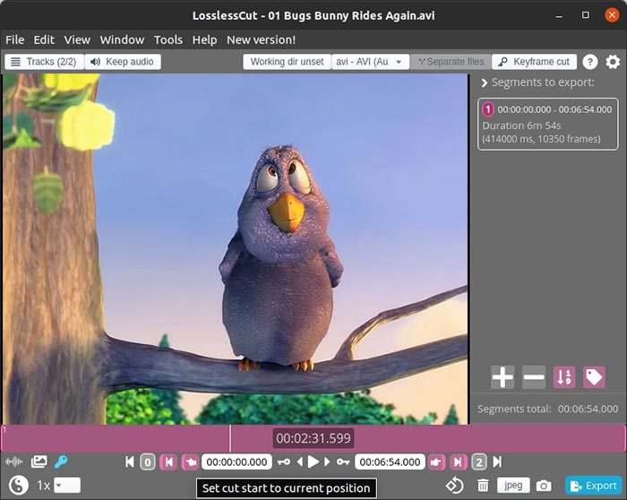 Losslesscut Clip Extraction Set Clip Start Losslesscut Clip Extraction Set Clip Start