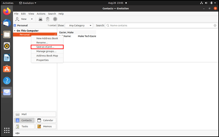 Migrate Evolution Save Contacts