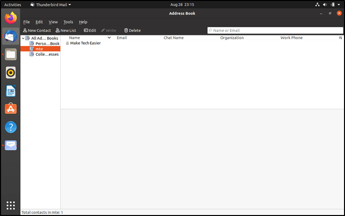 Migrate Evolution Thunderbird Import Contacts 1
