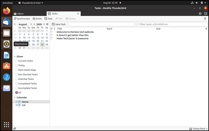 Migrate Evolution Thunderbird Import Tasks