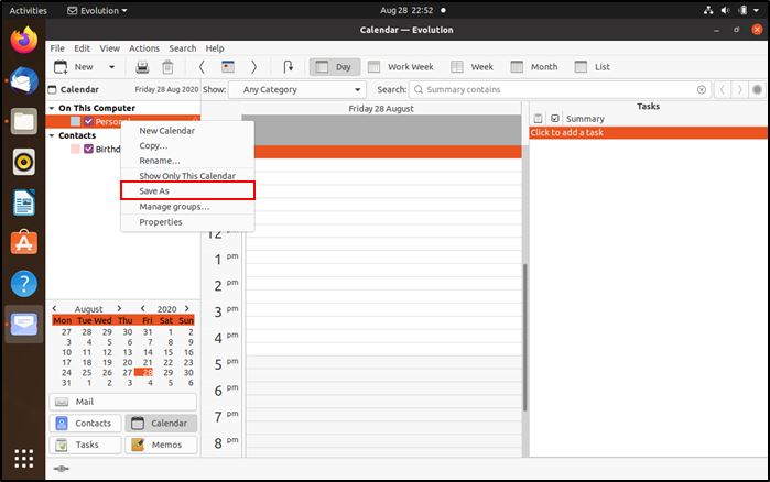 Migrate Evolution Thunderbird Save Calendar