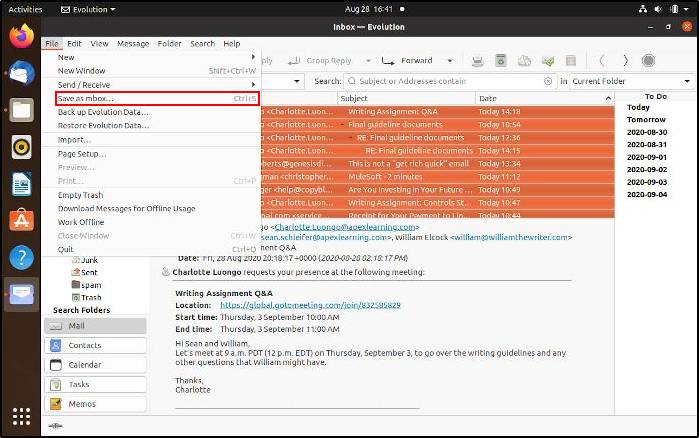 Migrate Evolution Thunderbird Save Mbox 1