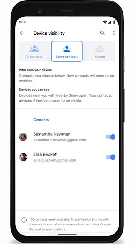 News Google Nearby Share Settings