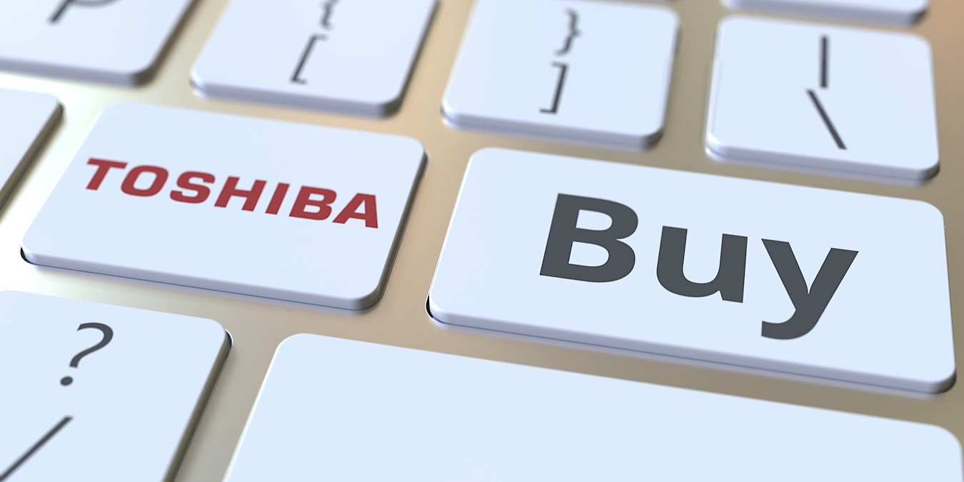 Keyboard With Toshiba Company Logo And Buy Text On The Keys. Editorial Conceptual 3d Rendering