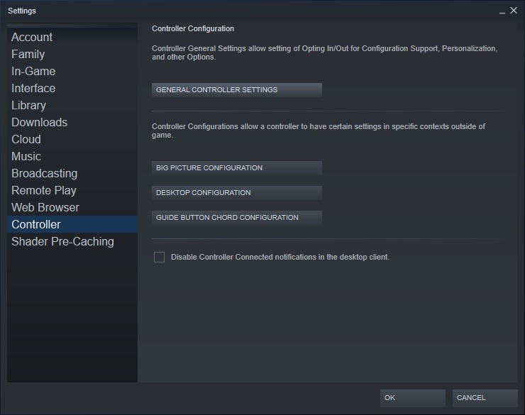 Steam Settings