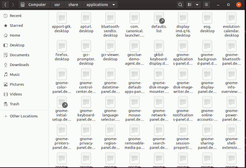 Ubuntu Applications Desktop Files Folder 1