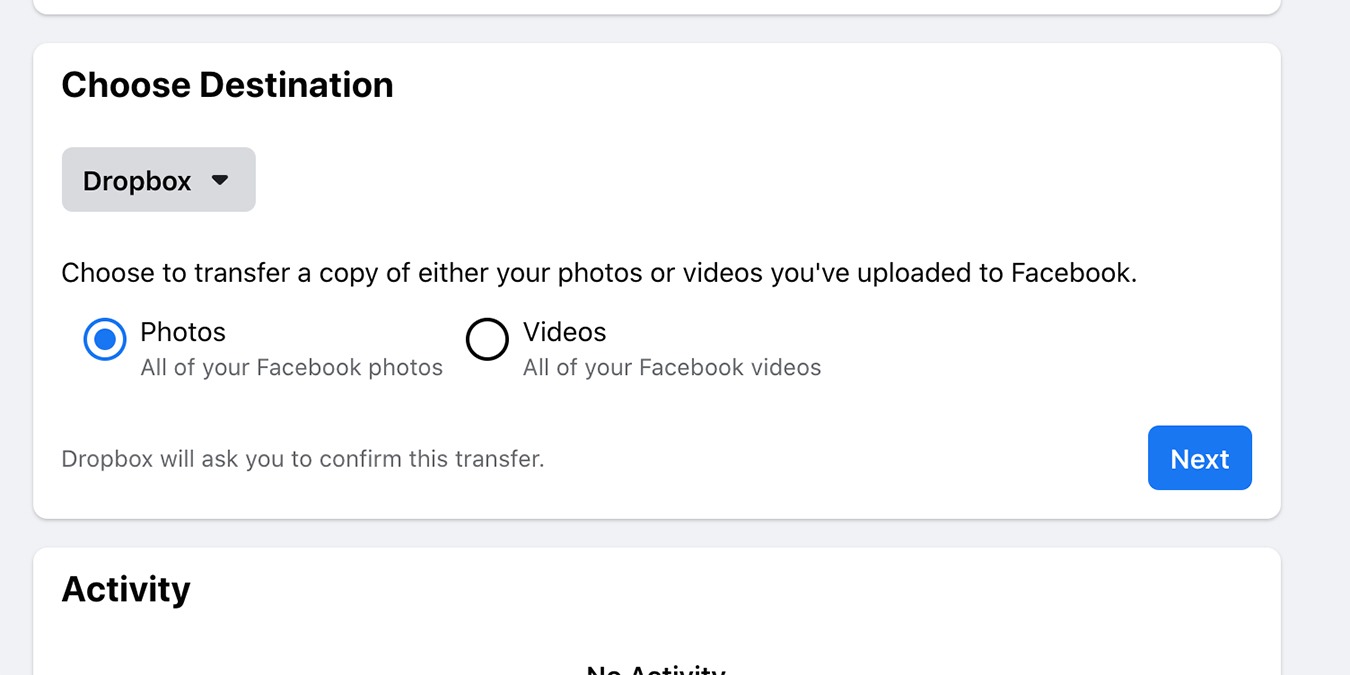 How to Transfer Facebook Photos to Dropbox and Google Photos