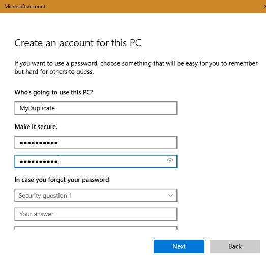 Windows Instances Create Account