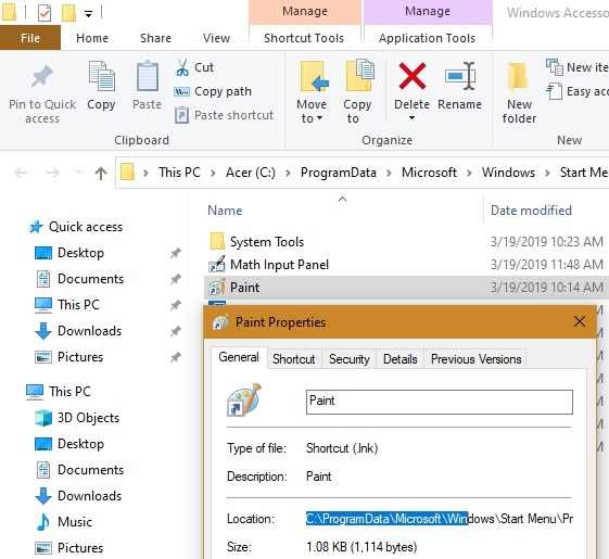 Windows Instances Program Path