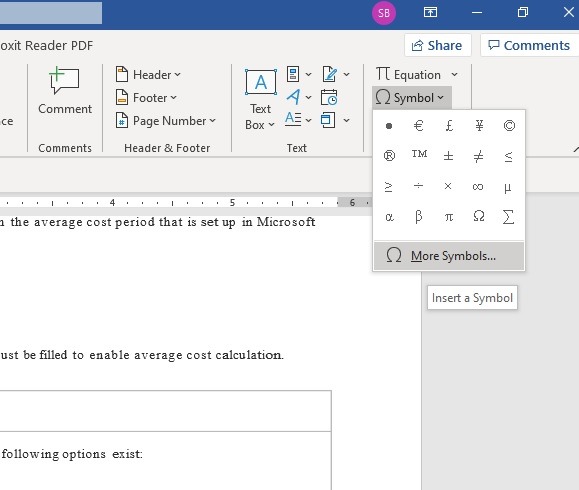 Word Checkmark More Symbols