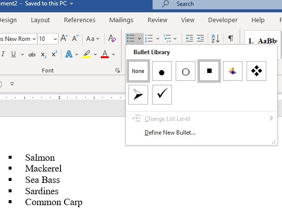 Word Sqbullets Bullet Library