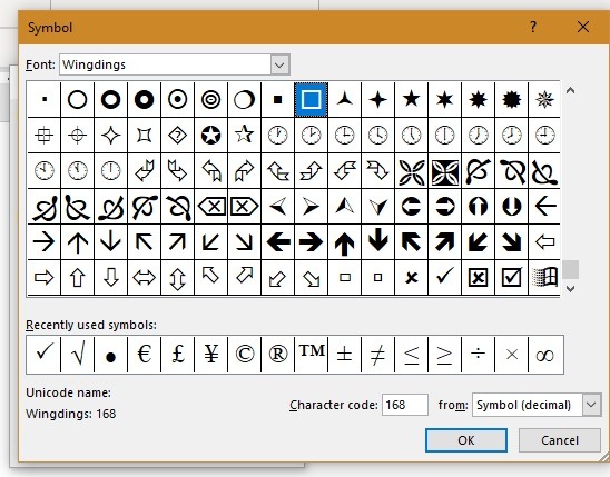 Word Sqbullets Different