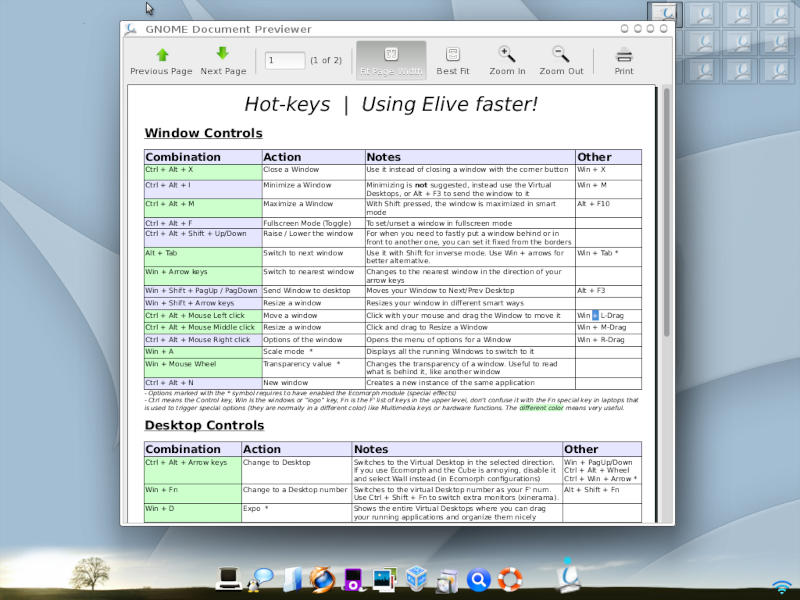 Enlightenment Keyboard Shortcut Doc