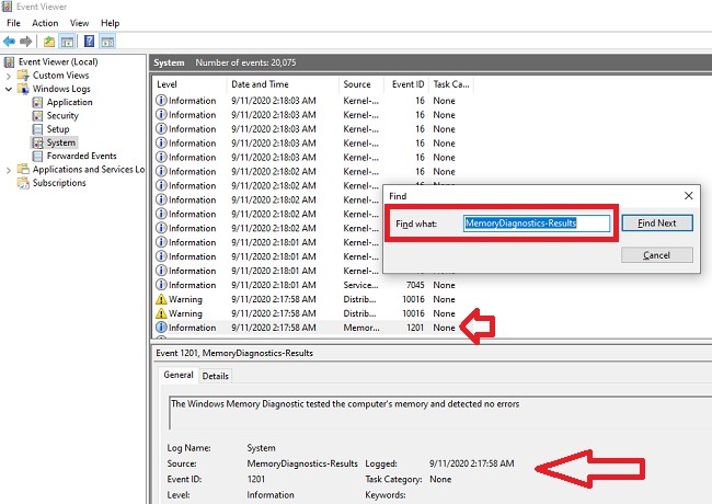 How To Use The Windows 10 Memory Diagnostic Tool Results