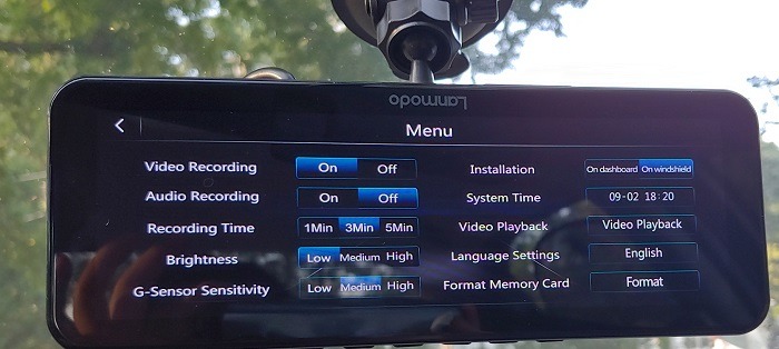 Lanmodo Vast Pro Night Vision Review Menu