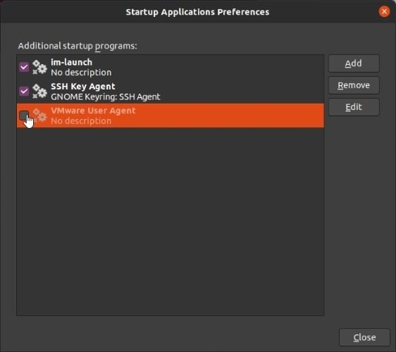 Manage Ubuntu Startup Untick Manage Ubuntu Startup Untick