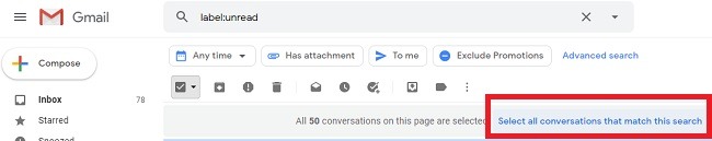 Mark All Unread Emails As Read In Gmail And Delete Them Mark Search Selection