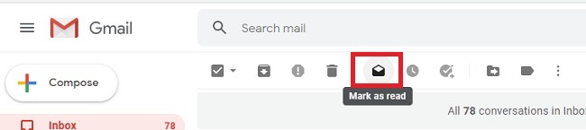 Mark All Unread Emails As Read In Gmail And Delete Them Read Icon