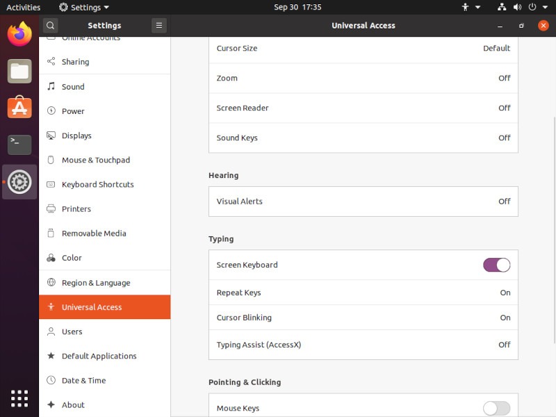 On Screen Keyboard Linux Settings Screen Keyboard On
