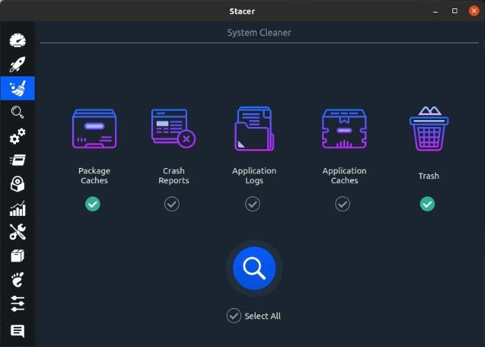 Optimize Linux With Stacer System Cleaner Categories