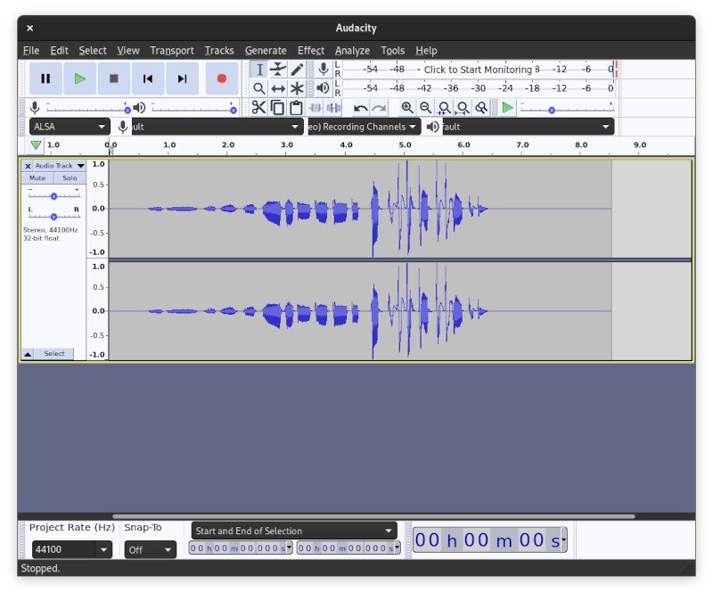 Record Sound Linux Audacity Mic Record