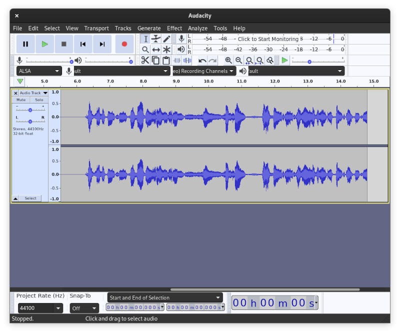 Record Sound Linux Audacity System Record
