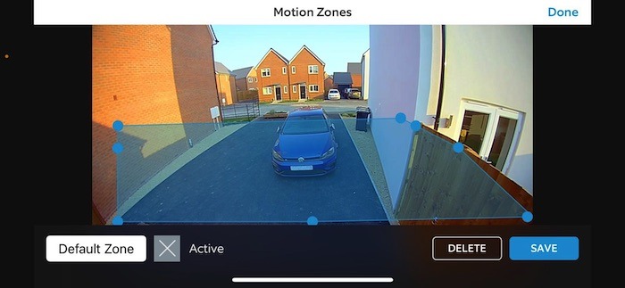 Ring Add Motion Zones You can create security Motion Zones, by dragging the colored box.