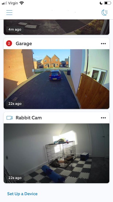 Navigate to the Ring dashboard, and select the device you're using as your pet cam.