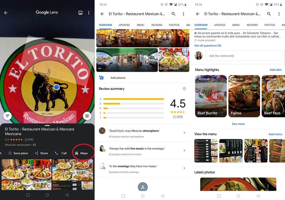 Six More Google Lens Features Restaurant Reviews